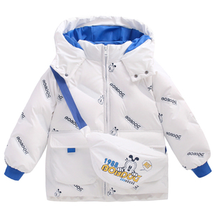 正品巴布豆童装儿童羽绒服免洗男童女童秋冬装羽绒外套棉衣90鸭绒