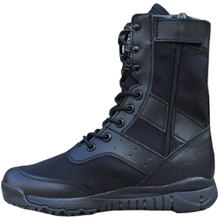 高帮保安鞋男特训作训靴cqb帆布透气沙漠靴男款作战靴夏季工装靴