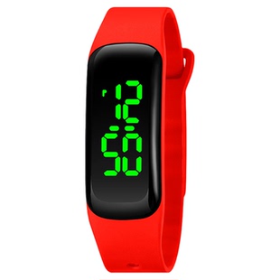 时刻美SKMEI品牌时尚led男女学生电子表防水薄款一体壳带手环腕表