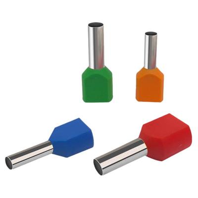 TE双线0508-16平方管型预绝缘端子欧式针型管状冷压接线端紫铜管