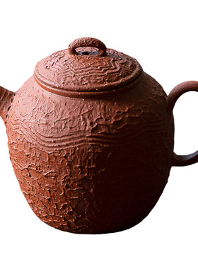 纯手作朱泥小品壶粉浆紫砂拙朴器