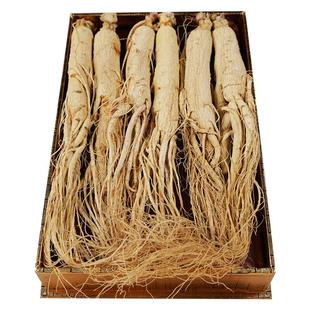 长白山高品质人参足年干参整支生晒参泡酒白参旗舰店正品送礼盒装