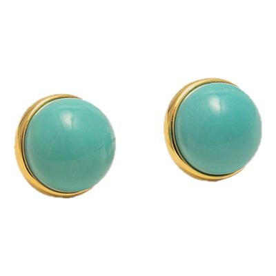 龙丰绿松轩天然绿松石单珠耳钉