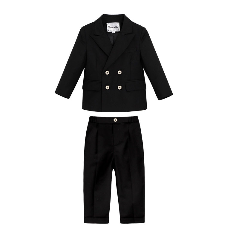 男童礼服秋冬宝宝周岁生日小西装套装儿童英伦西服花童男孩演出服