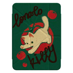 冬日油画番茄猫咪Y型三折磁吸可拆分iPad2024保护套新款Air6/5适用苹果iPad10保护壳平板Pro横竖分离11寸女款