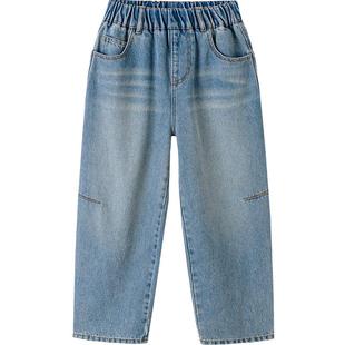 巴拉巴拉童装男童长裤儿童裤子2026新款春装宽松牛仔裤复古潮休闲