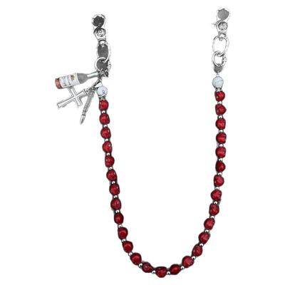 JUSSING红骷髅酒瓶裤链嘻哈朋克