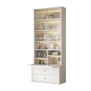 定制全实木防晒阳台放飘窗上的专用梳化妆台储置物收纳柜子一体款