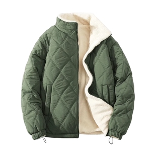 名创优品羊羔绒棉服男冬季外套保暖加绒特厚防寒服东北棉袄棉衣Y