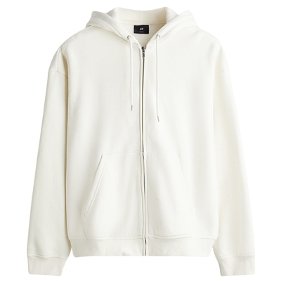 HM冬季男装宽松版型拉链连帽衫1308010