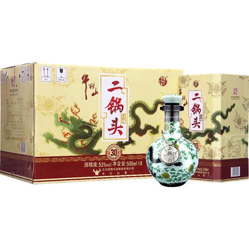 牛栏山二锅头53度珍品30青龙500ml*6瓶清香型白酒整箱高度纯粮