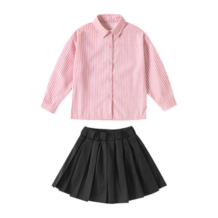 女童朗诵比赛服装演讲学院风套装上衣百褶裙唱歌演出服儿童男童秋