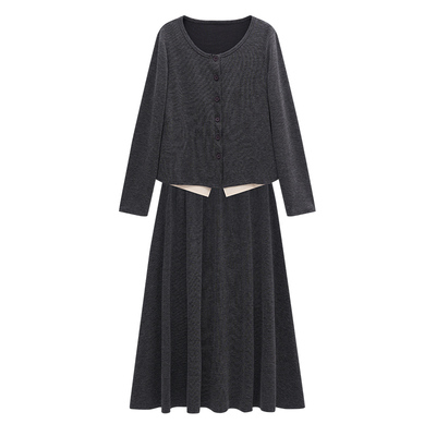 大码胖mm上衣a字半身裙两件套装