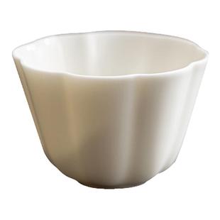 圭隐堂羊脂玉瓷茶杯家用复古手工白瓷主人杯功夫杯个人单杯品茗杯