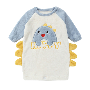 儿童睡袋珊瑚绒加厚款中大童宝宝睡裙法兰绒春秋冬睡衣分腿防踢被