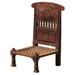 【印度PIDA椅合辑】 矮椅靠背进口波西米亚特色编织手工珍藏古董