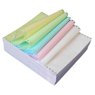 【1000页】青联电脑打印纸三联二等分全白不240*140撕边彩色三四五联a4做定制连打纸针式出入库送发货单241mm