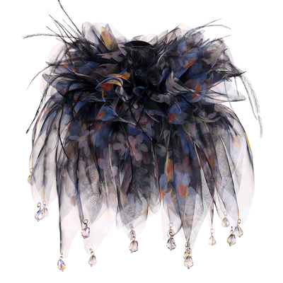 【公主的裙摆】抓夹花朵羽毛大号抓夹显发量夏季轻纱时尚百搭头饰