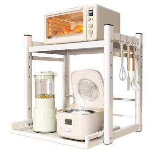 厨房微波炉置物架多功能防锈放电饭煲烤箱专用台面抽拉式收纳架子