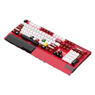 狼途K1000红色机械键盘有线游戏电竞办公女生客制化大手托旋钮