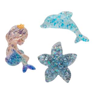 Mkop洞洞鞋配饰鞋扣配件海豚女孩海星鞋花装饰扣适配Cross/Crocs