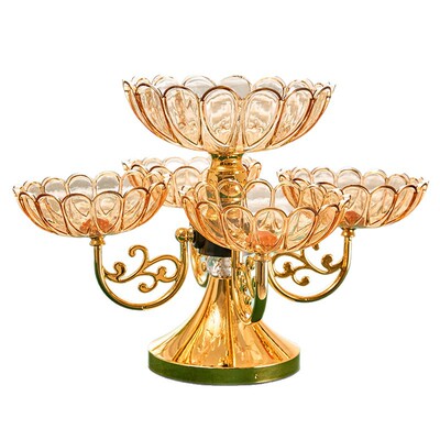 欧式豪华旋转多层果盘