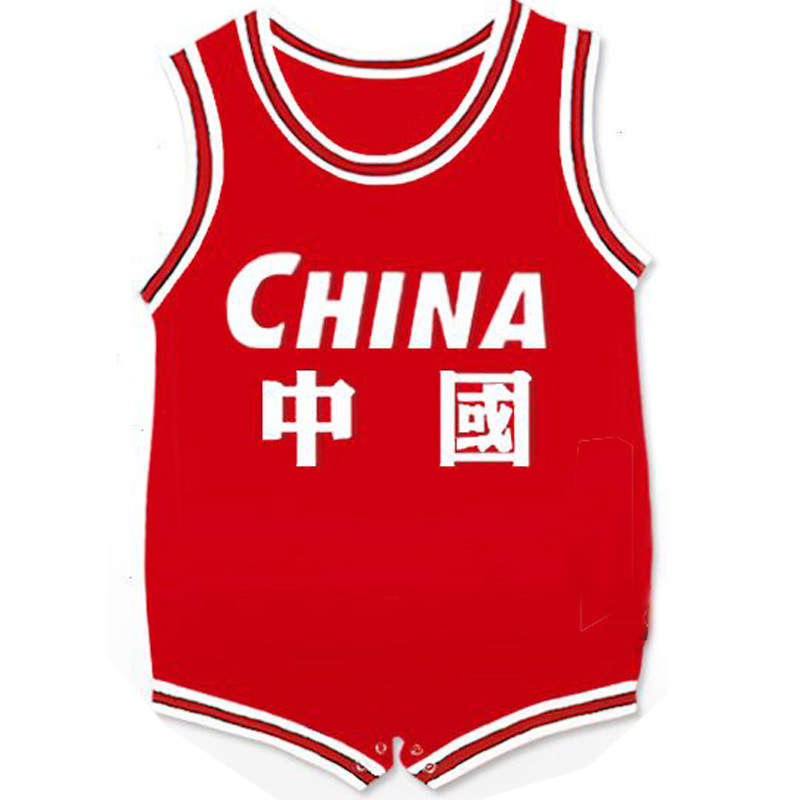 纯棉连体衣新生儿篮球服夏季