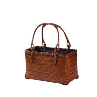 竹柒阁中式大漆手工竹编包手提包收纳挎包竹包编织复古配旗袍女包