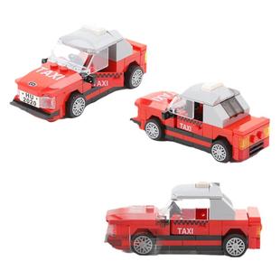 迪库积木回力车益智玩具男孩拼装跑车迷你滑行车复古模型汽车儿童