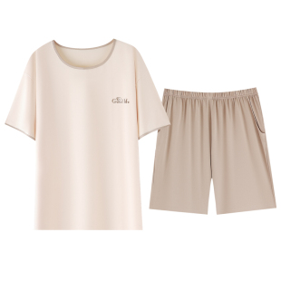 睡衣女装夏款短袖短裤休闲女式棉绸家居服夏季薄款凉感莫代尔套装