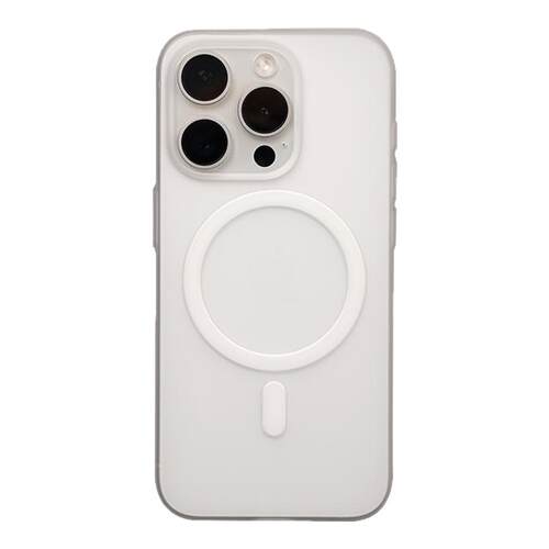 超薄磁吸适用iphone16pro手机壳酷安酷品半透明磁吸全包按键15max轻薄PP磨砂抗指纹外壳e抗黄plus保护套白色