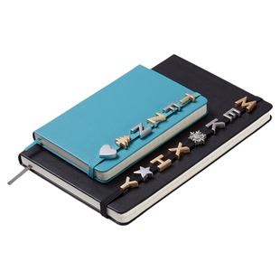MOLESKINE意大利CHARMS系列硬面笔记本日程本手账本精致配件配饰徽章字母/符号金属扣节日礼物佳选MBTI字母