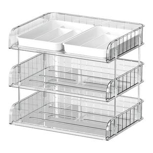 桌面收纳盒文件文具收纳整理盒办公室宿舍A4纸专用透明分类文件架