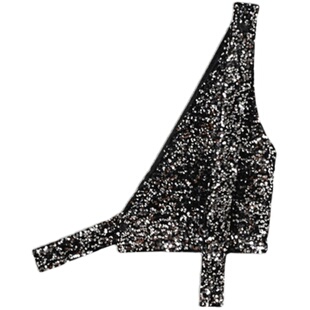 高级感坎肩闪闪亮面无袖马甲舞台装演出服男女小众时髦亮片背心DJ