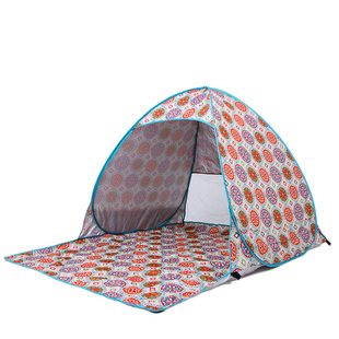 户外防晒速开自动帐篷简易遮阳棚双人免搭建公园沙滩便携露营休闲