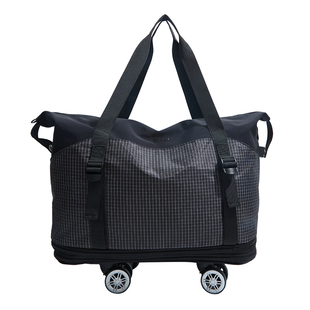 拆卸滑轮扩展旅行包女士时尚大容量服便携包款短途出行手提行李包