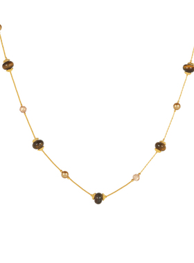 DODOGOGO美拉德虎眼石串珠项链