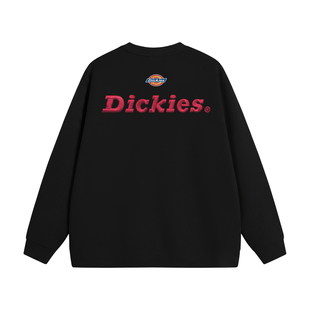Dickies圆领卫衣男秋季基础款通勤重磅休闲字母印花百搭男装上衣A