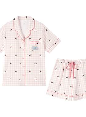 BE带胸垫轻甜纯棉睡衣女夏新品