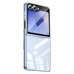 深蓝大道适用三星Z Flip7手机壳透明新款超薄裸感Galaxy Z Flip7简约全包防摔折叠商务高级保护套男