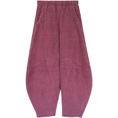 古石后棉麻肌理感宽松阔腿灯笼裤