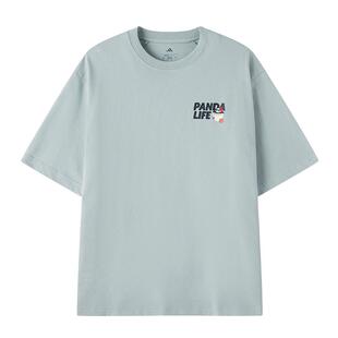 阿迪达斯短袖男装2026夏季新款休闲宽松圆领运动服熊猫T恤KB4851