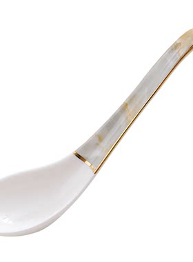 4个描金天鹅小汤勺家用汤匙饭勺