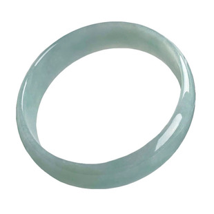 翡翠林 清新浅绿小圈口翡翠手镯50 缅甸天然冰糯种苹果绿公主镯51