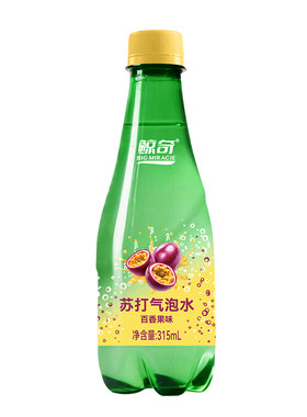 鲸奇苏打气泡水百香果味无糖不甜
