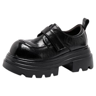 Lee Cooper黑色厚底乐福鞋女2026春季新款软底复古休闲增高小皮鞋