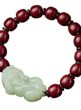 朱砂天然原矿貔貅吞金兽和田玉