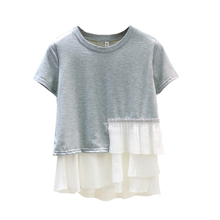 2026夏新款韩版时尚T恤打底小衫宽松显瘦上衣娃娃衫短袖雪纺衫女