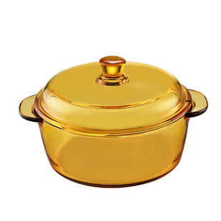 耐高温钢化玻璃碗家用面碗微波炉专用器皿汤碗带盖双耳大号玻璃煲