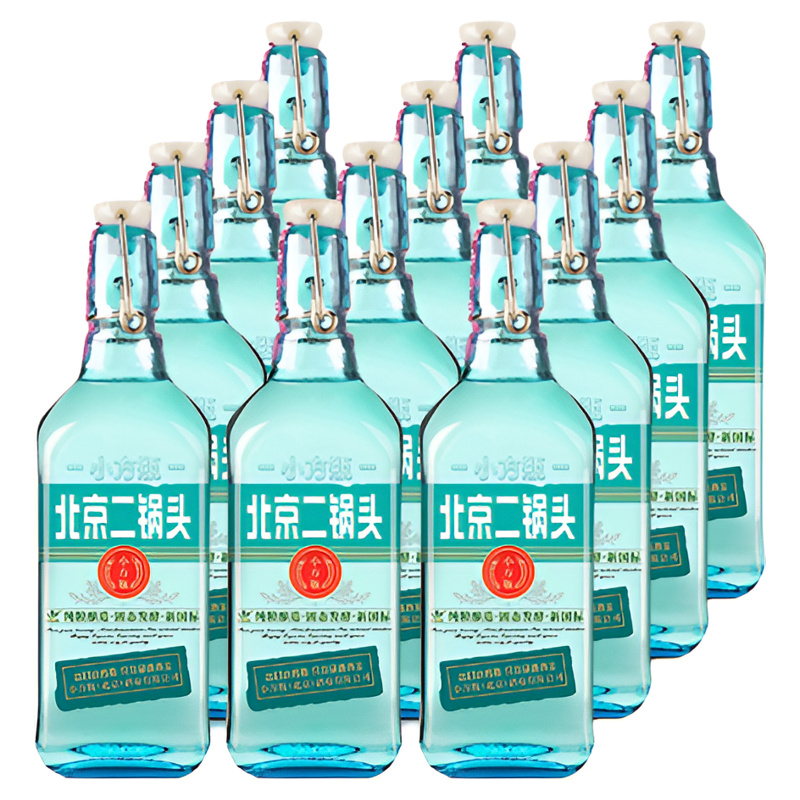 出口小方瓶牌北京二锅头翡翠42度清香型白酒整箱12瓶永丰官方旗舰